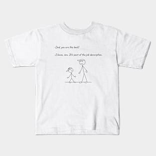 Stickman Family T-Shirt Dad Best Job Description Tee Kids T-Shirt